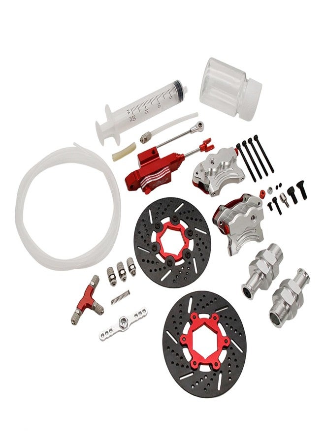 FLMLF Front Wheel Hydraulic Brake System Kit with Metal Calipers and Disc for 1/5 Hpi Rovan Km Baja 5b Ss 5t 5sc RC Car Parts - Image 5